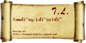 Tamásy László névjegykártya